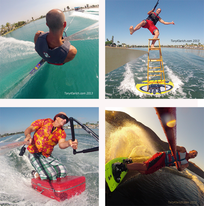 Tony Klarich GoPro Best Wakeboard Slalom Water Skiing Disc Ladder Suitcase